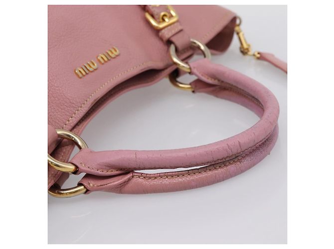 Miu Miu Hand Bag Leather 2way Pink Gold - vista 7