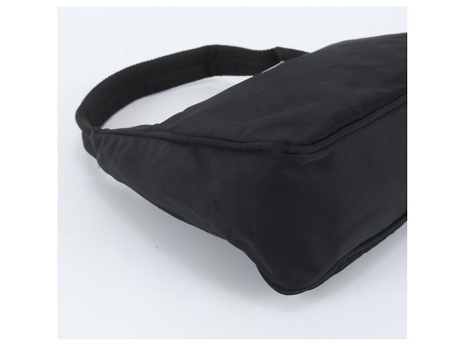 Prada Tessuto Nylon Triangle Logo Handbag Black - view 6