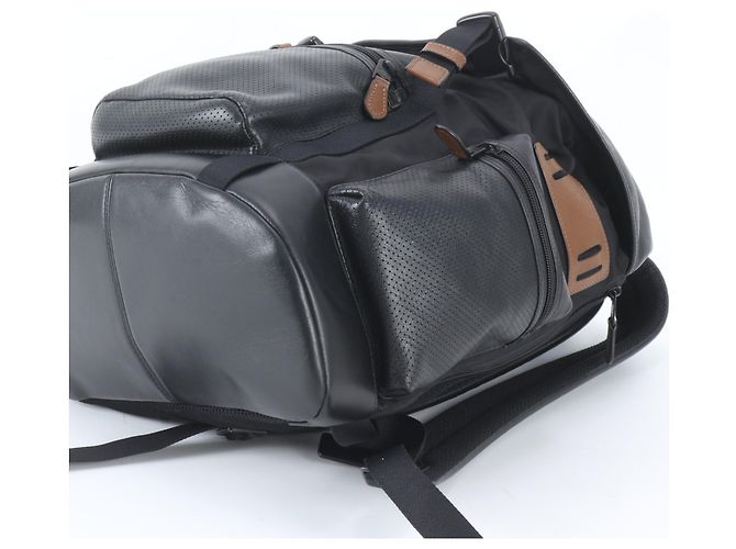 Coach Terrain Trek Perforated Leather Backpack Shoulder Bag Black - view 4