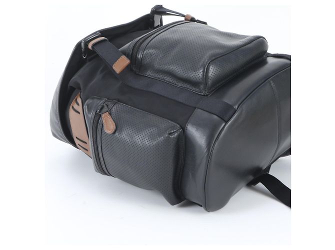 Coach Terrain Trek Perforated Leather Backpack Shoulder Bag Black - view 5