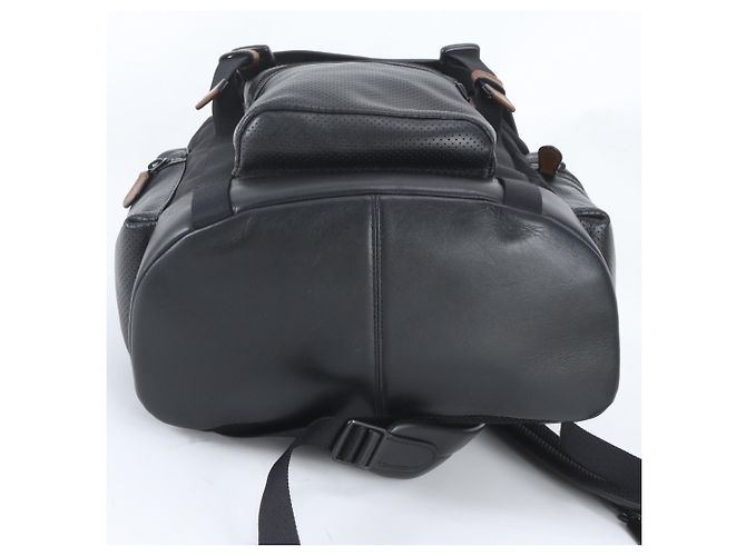 Coach Terrain Trek Perforated Leather Backpack Shoulder Bag Black - view 6