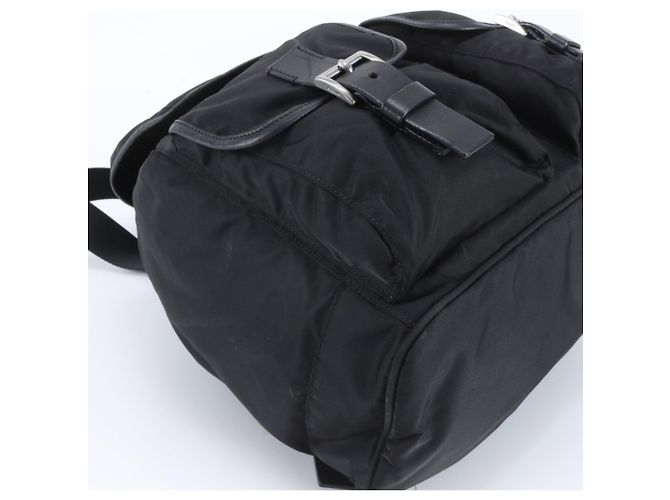 Prada Tessuto Nylon Rucksack mit Leder-Dreieckslogo Schwarz - Ansicht 6
