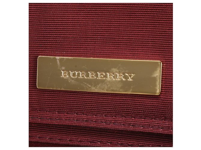 Borsa a tracolla Burberry Nova Check in pelle e tela Rosso Beige Bordò - vista 10