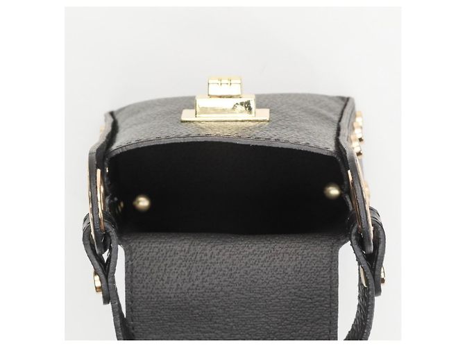 Autre Marque Brand Vera Mini-Schultertasche - Schwarzes Leder - Ansicht 3