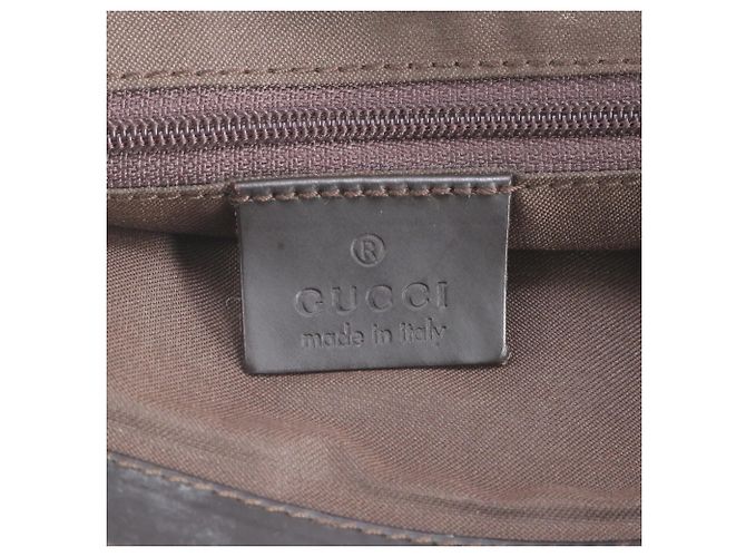 Borsa tote Gucci Bamboo GG in nylon e pelle Beige - vista 8