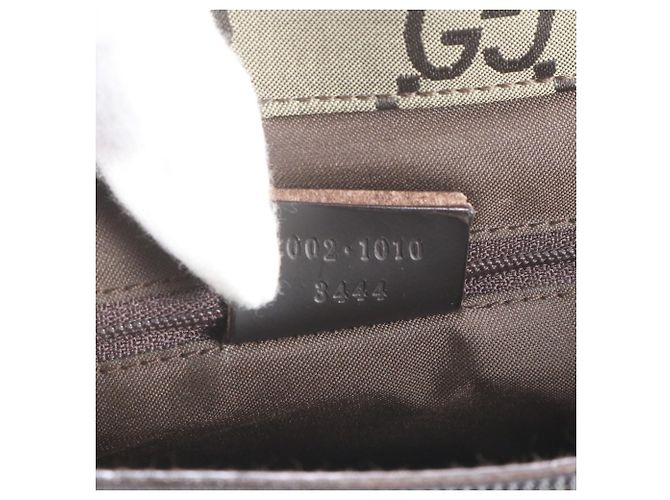 Borsa tote Gucci Bamboo GG in nylon e pelle Beige - vista 9