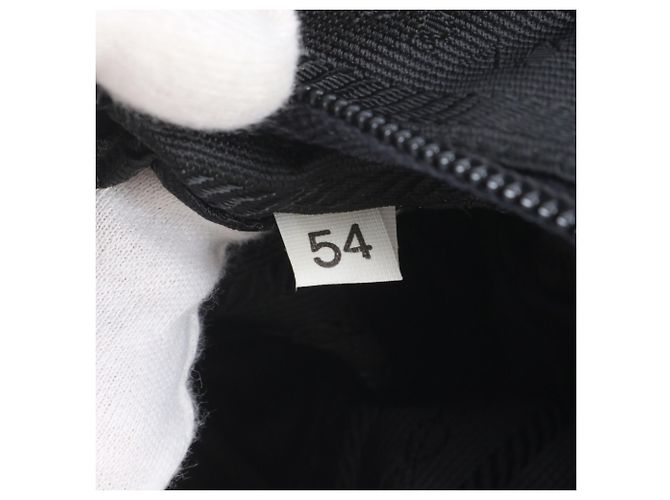 Borsa a tracolla in pelle e nylon Tessuto Prada con logo triangolare e catena Nero - vista 10