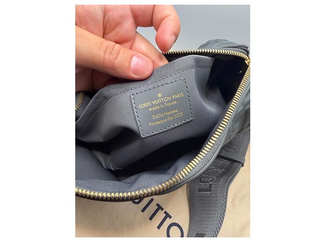 Sac Louis Vuitton Dauphine Monogram Embossed en cuir gris - vue 7