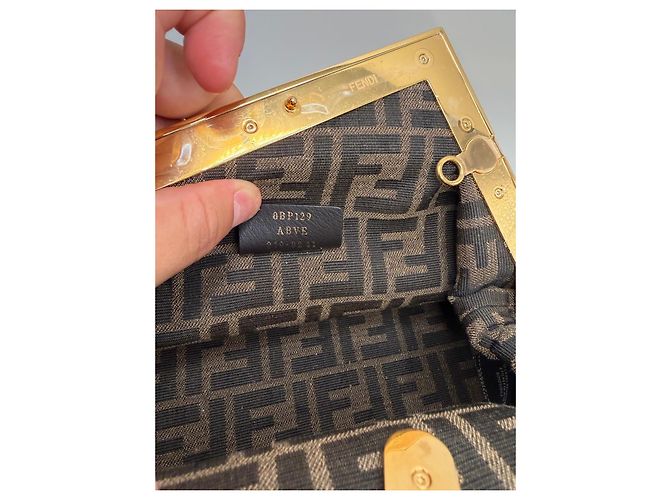 Borsa Fendi Peekaboo in pelle marrone - vista 10
