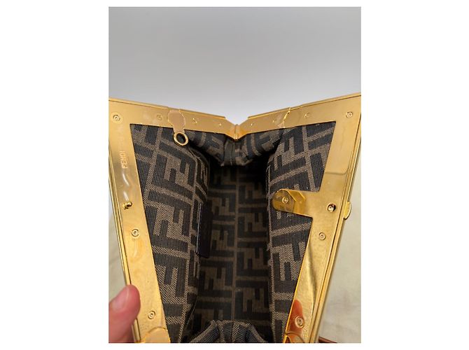 Borsa Fendi Peekaboo in pelle marrone - vista 11