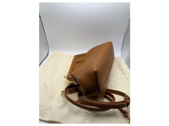 Borsa Fendi Peekaboo in pelle marrone - vista 6