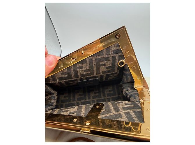 Borsa Fendi Peekaboo in pelle marrone - vista 9
