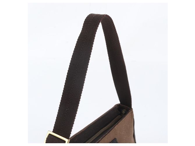 Borsa a tracolla Gucci in tela GG e pelle Marrone - vista 2