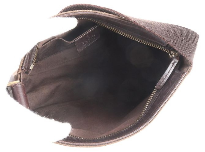 Borsa a tracolla Gucci in tela GG e pelle Marrone - vista 7