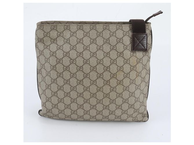 Borsa a tracolla Gucci GG Supreme in pelle Beige - vista 3