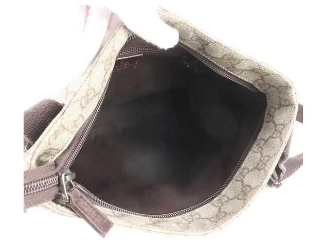 Borsa a tracolla Gucci GG Supreme in pelle Beige - vista 7