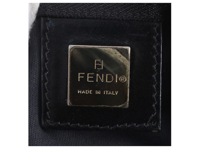 Borsa a tracolla Fendi Zucca 26715 in pelle e nylon nero - vista 8