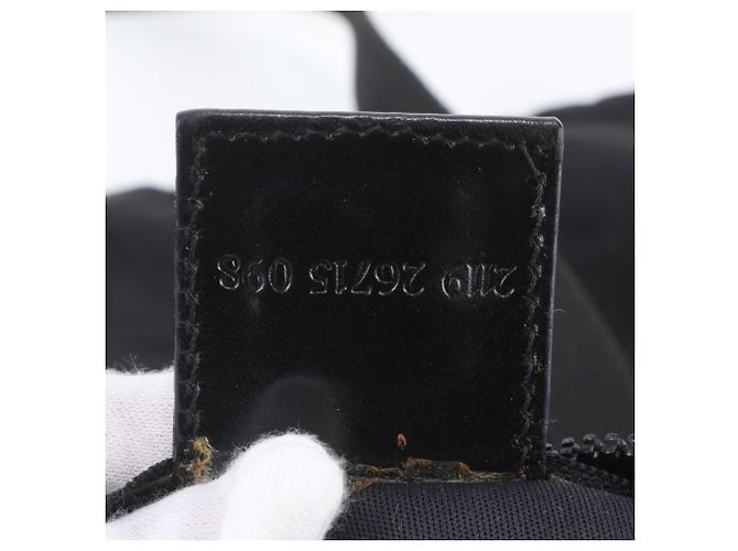 Borsa a tracolla Fendi Zucca 26715 in pelle e nylon nero - vista 9