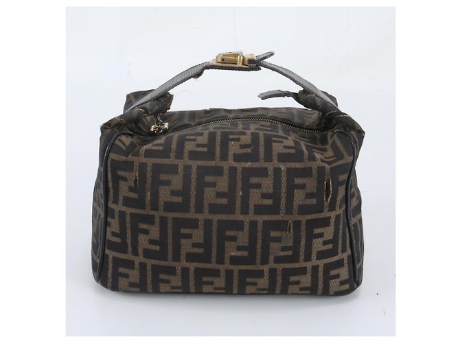Borsa a mano Fendi Zucca Mini Pouch Beige Blu navy - vista 3