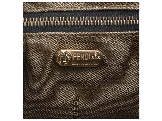 Borsa a mano Fendi Zucca Mini Pouch Beige Blu navy - vista 8