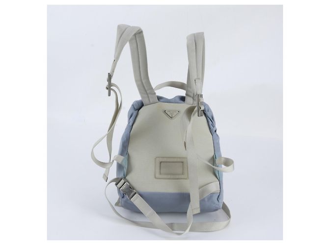 Mochila y bolso de hombro Prada de nylon Tessuto con logotipo triangular Azul - vista 3