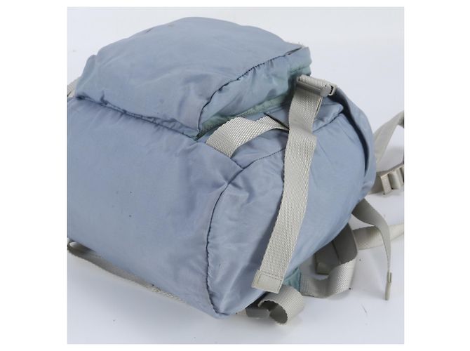 Mochila y bolso de hombro Prada de nylon Tessuto con logotipo triangular Azul - vista 4
