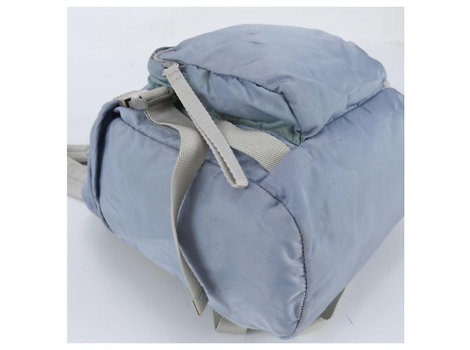 Mochila y bolso de hombro Prada de nylon Tessuto con logotipo triangular Azul - vista 6