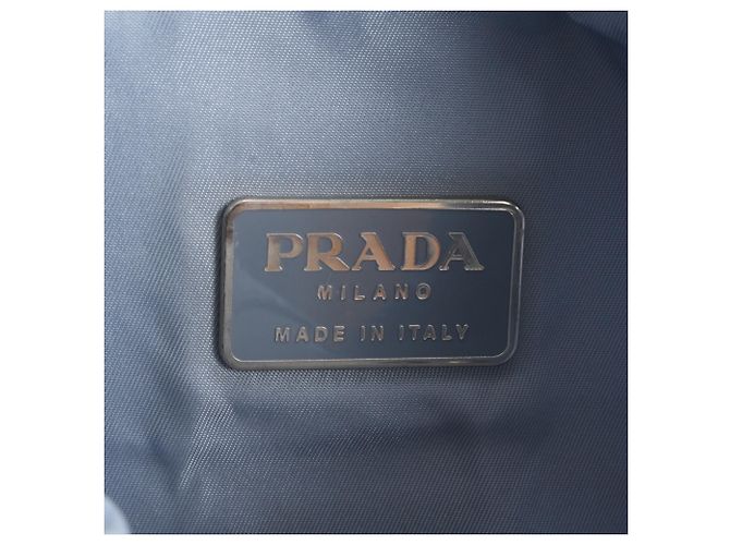 Mochila y bolso de hombro Prada de nylon Tessuto con logotipo triangular Azul - vista 8