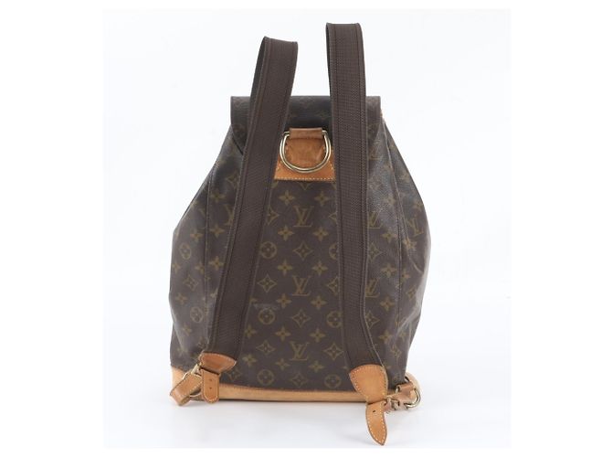Louis Vuitton Monogram Montsouris GM Leder-Rucksack Braun - Ansicht 2