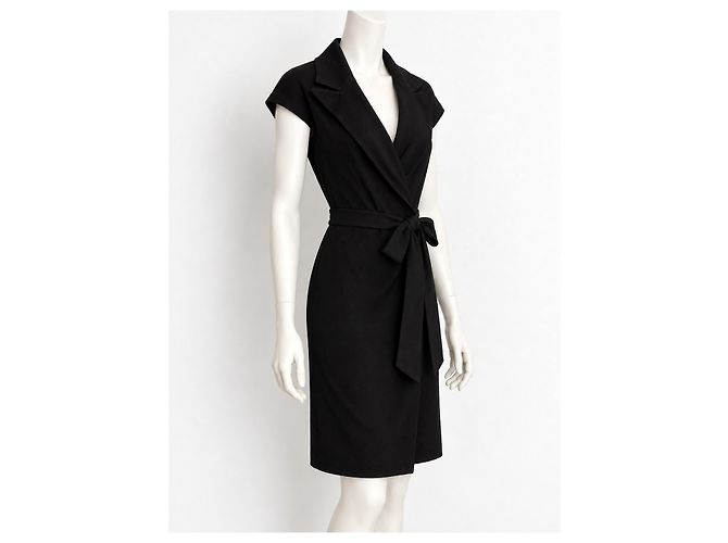 Diane von Furstenberg Wickelkleid schwarze Wolle - Ansicht 2