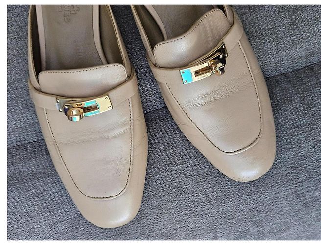 Hermès Beige Leather Mules - view 11
