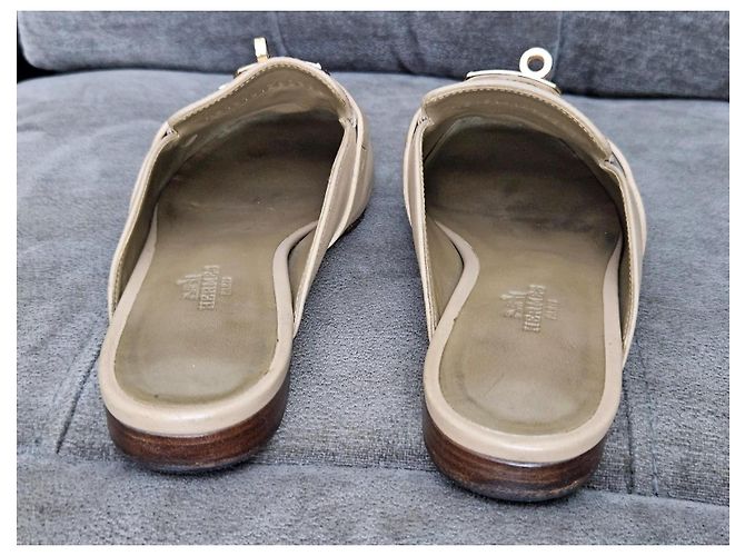 Hermès Beige Leather Mules - view 14