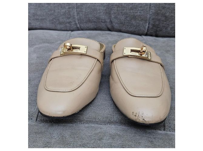 Hermès Beige Leather Mules - view 3