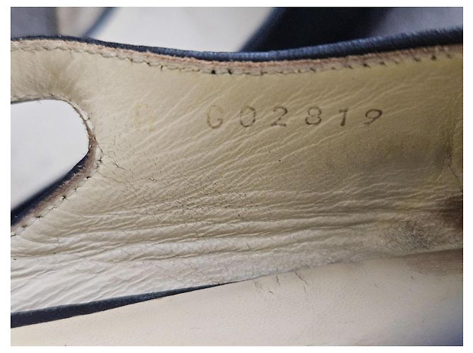 Chanel Slingback basse in pelle e tessuto nero - vista 14