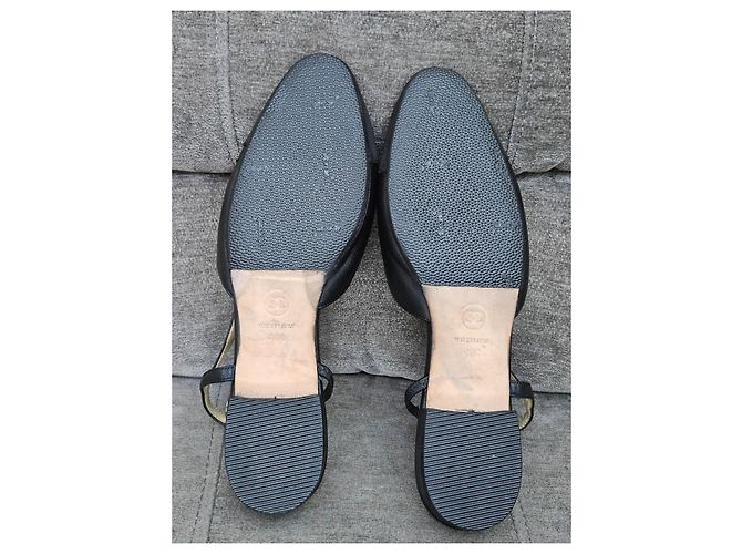 Chanel Slingback basse in pelle e tessuto nero - vista 16