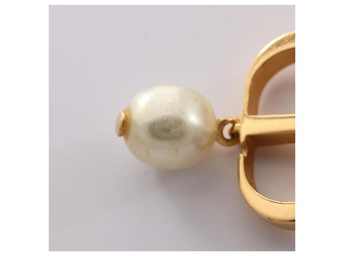 Collana Christian Dior CD Logo Bianco D'oro - vista 5