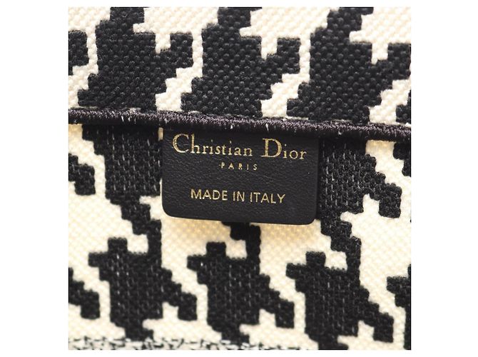 Christian Dior Dior Book Tote Medium Houndstooth Tasche Schwarz Weiß - Ansicht 4
