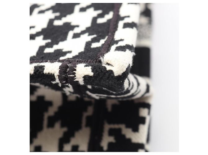 Christian Dior Dior Book Tote Medium Houndstooth Tasche Schwarz Weiß - Ansicht 8