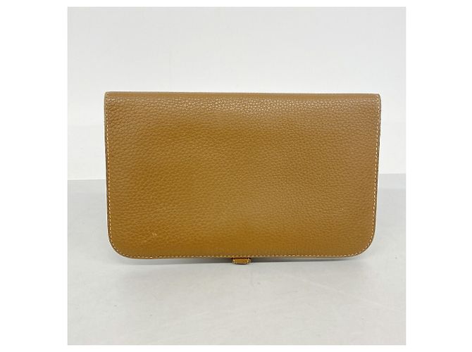 Hermès Cartera larga Hermes Dogon GM en piel Togo Gold Dorado - vista 10