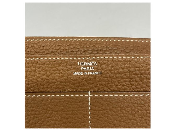 Hermès Cartera larga Hermes Dogon GM en piel Togo Gold Dorado - vista 4