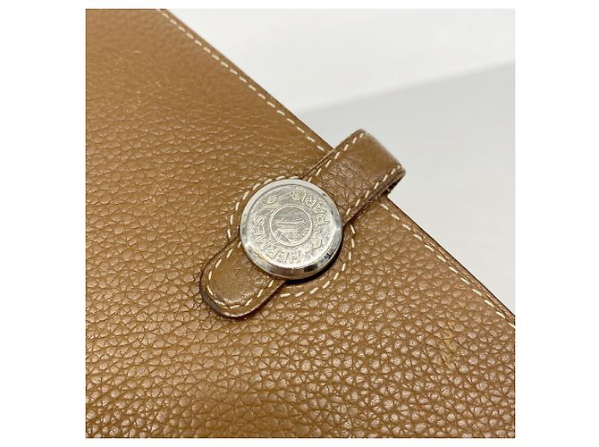 Hermès Cartera larga Hermes Dogon GM en piel Togo Gold Dorado - vista 8