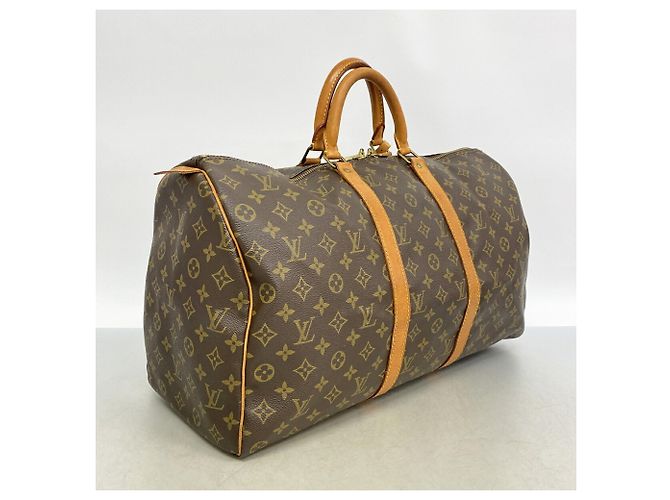 Sac Louis Vuitton Boston Monogram Keepall 50 Marron - vue 2