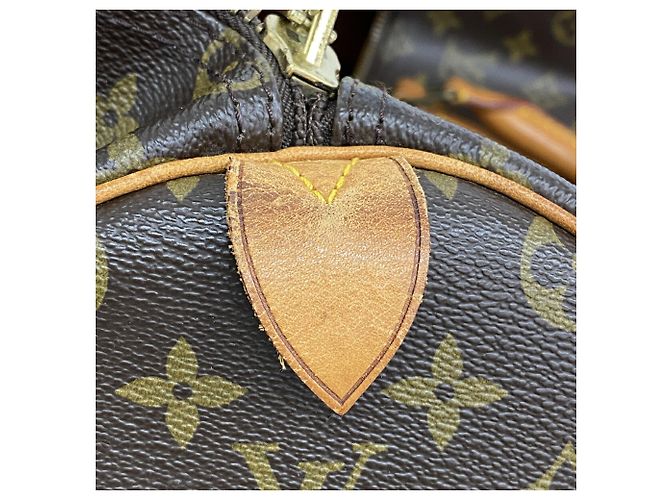 Sac Louis Vuitton Boston Monogram Keepall 50 Marron - vue 9