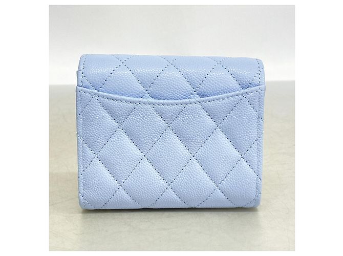 Chanel Light Blue Tri-fold Geldbörse Hellblau - Ansicht 5