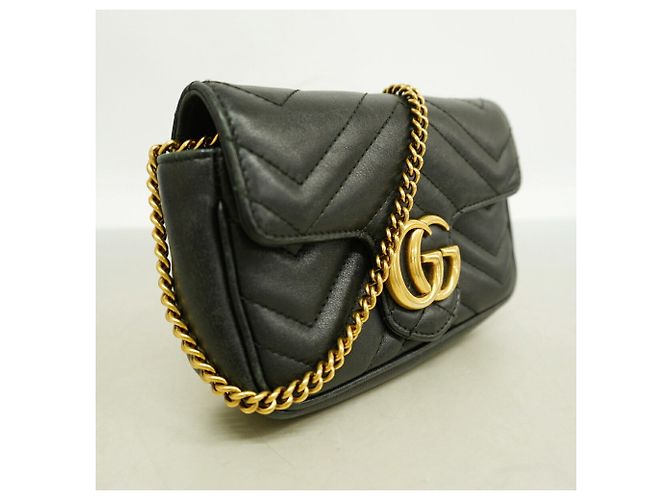 Borsa a tracolla Gucci GG Marmont Black Nero - vista 2