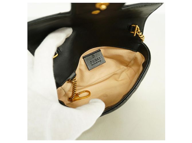Borsa a tracolla Gucci GG Marmont Black Nero - vista 4