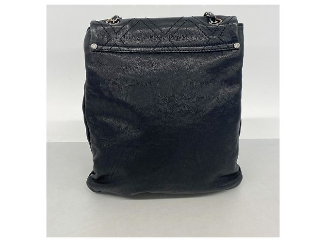 Bolsa de ombro Chanel em couro preto - vista 11