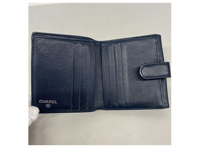 Chanel Navy Bi-Fold Geldbörse Marineblau - Ansicht 3