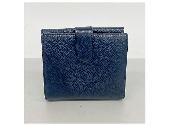 Chanel Navy Bi-Fold Geldbörse Marineblau - Ansicht 7