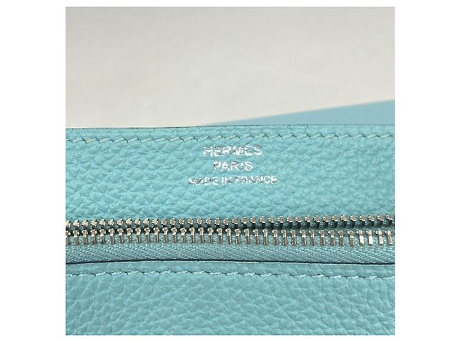 Hermès Monedero Hermes Dogon Compact de piel Togo Blue Azul - vista 4